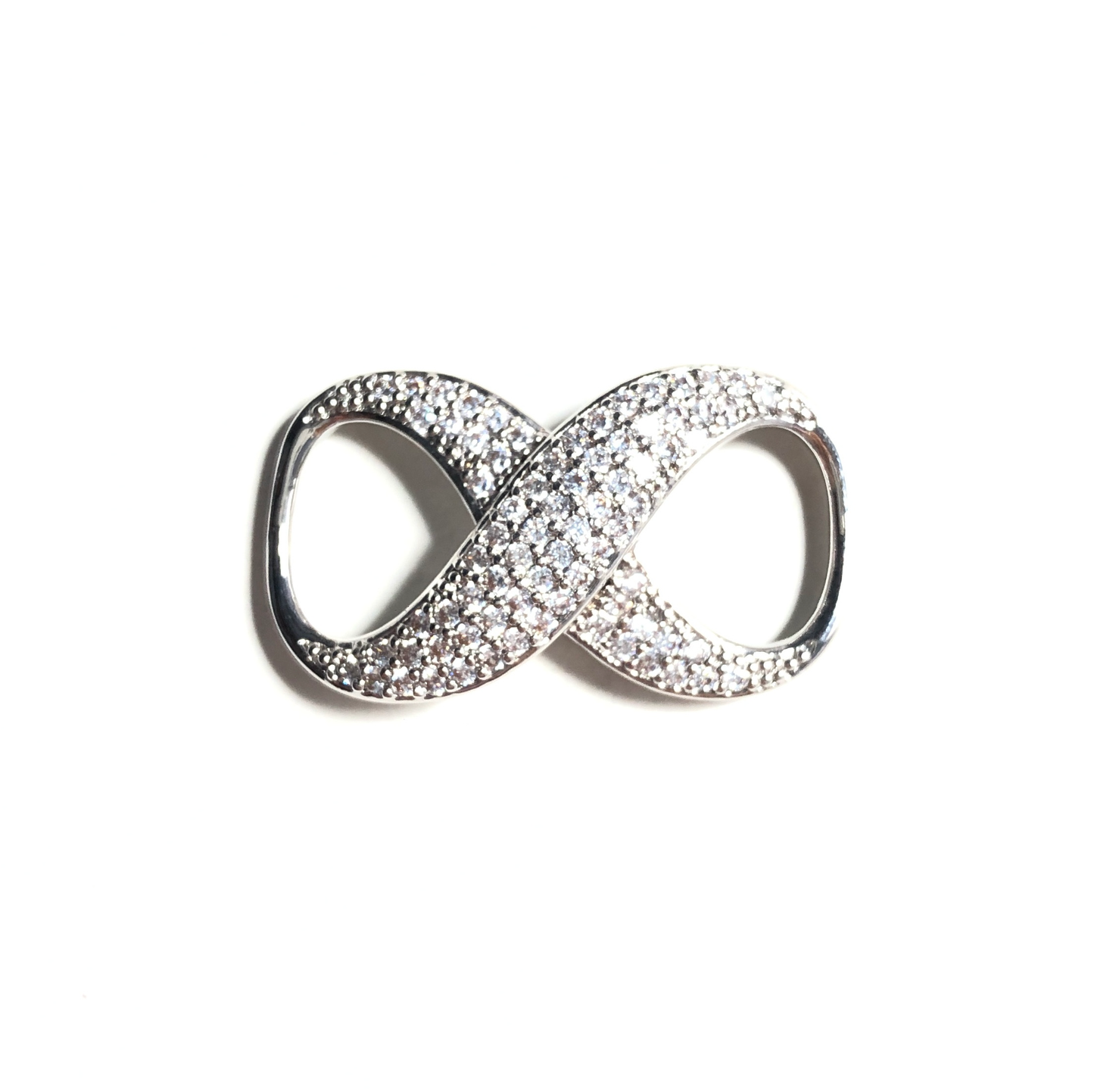 5pcs/lot 34*19mm CZ Paved Infinity Connectors Silver CZ Paved Connectors Infinity Charms Beads Beyond