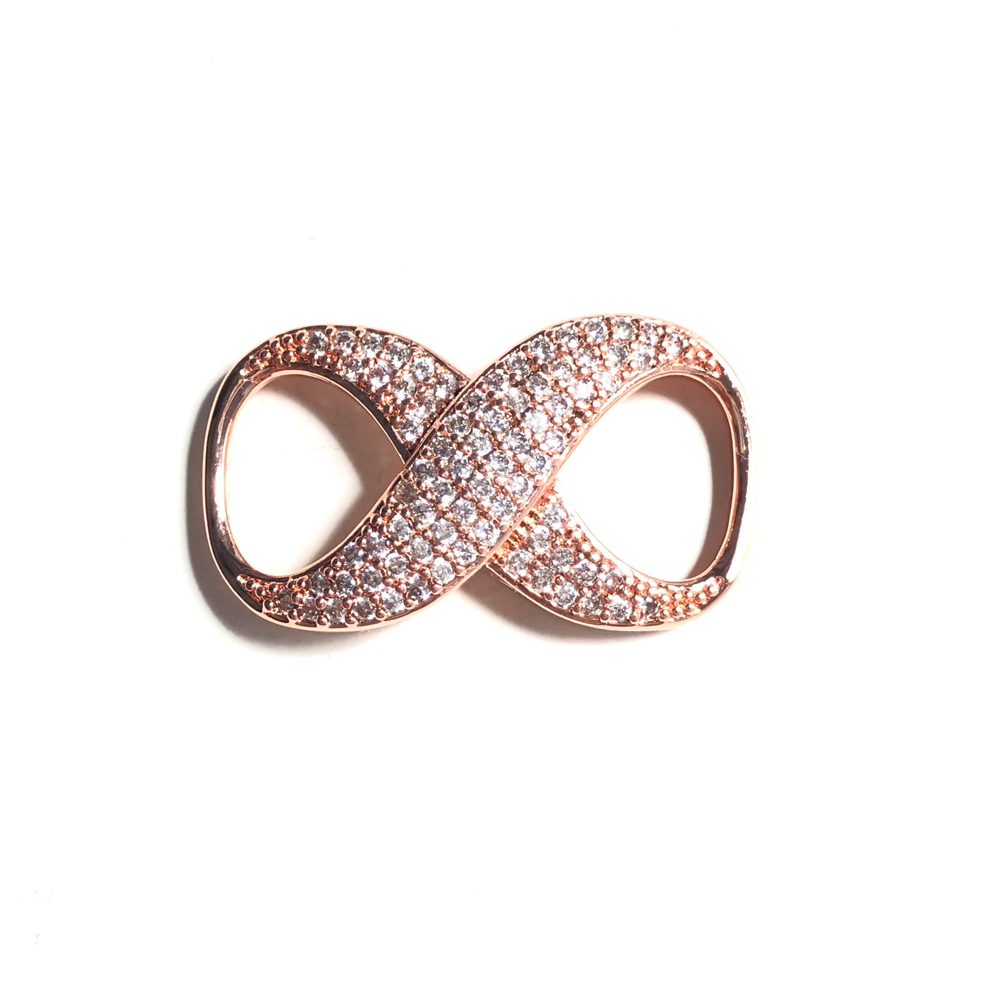 5pcs/lot 34*19mm CZ Paved Infinity Connectors Rose Gold CZ Paved Connectors Infinity Charms Beads Beyond