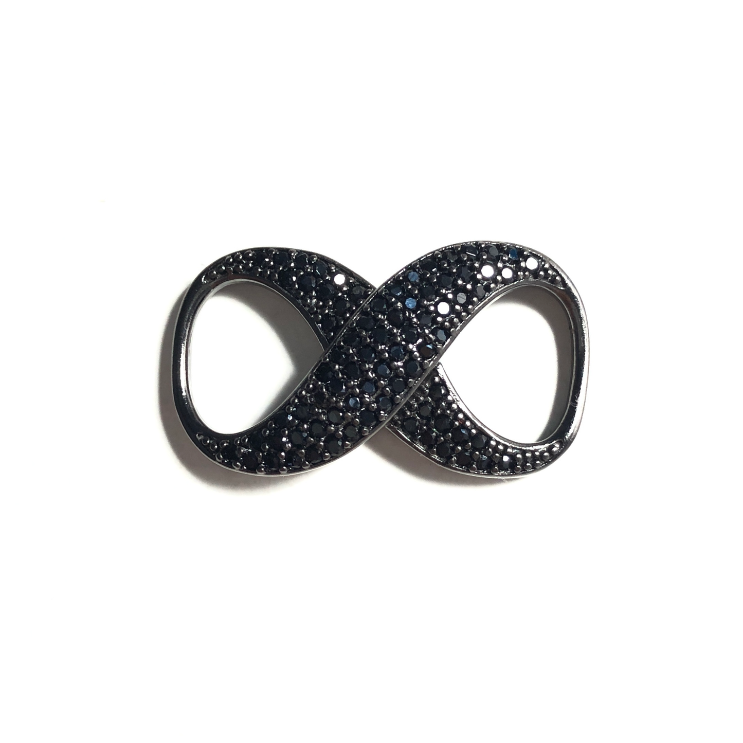 5pcs/lot 34*19mm CZ Paved Infinity Connectors Black CZ Paved Connectors Infinity Charms Beads Beyond