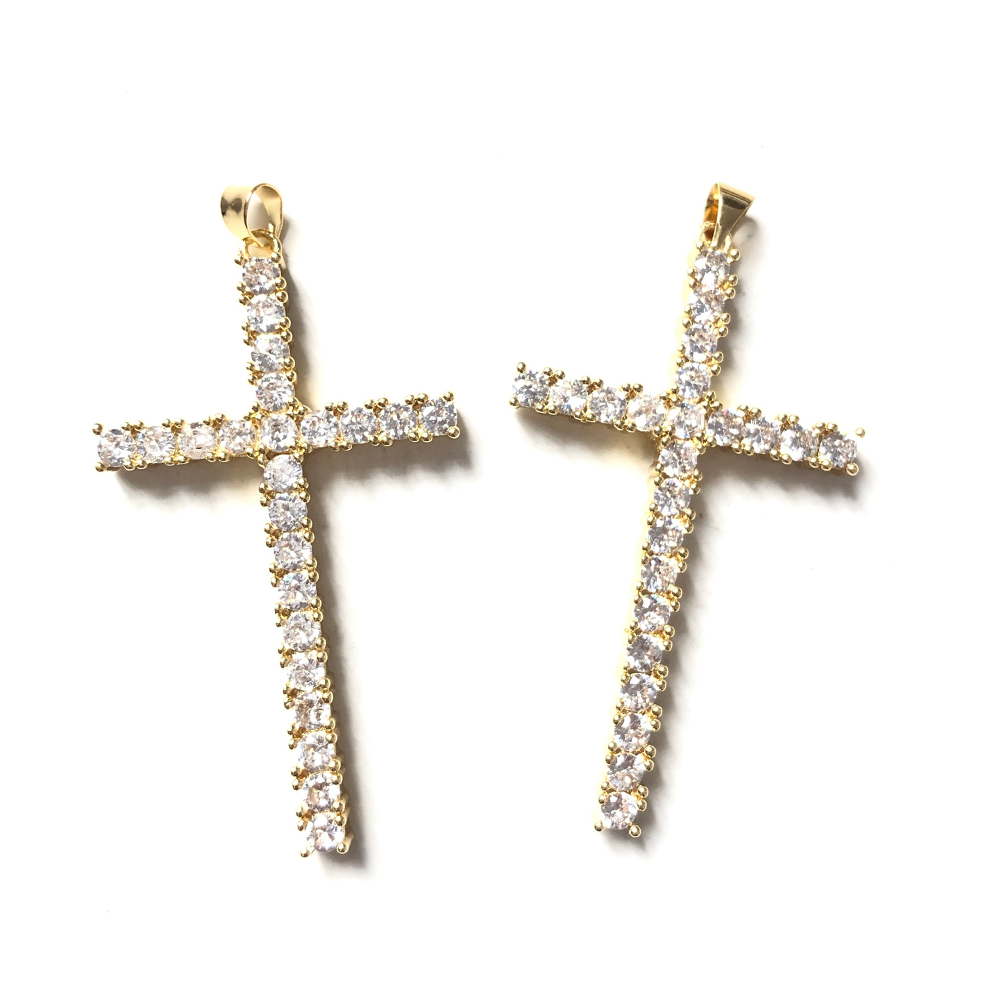 5-10pcs/lot 55*29mm CZ Paved Cross Charms CZ Paved Charms Crosses Charms Beads Beyond