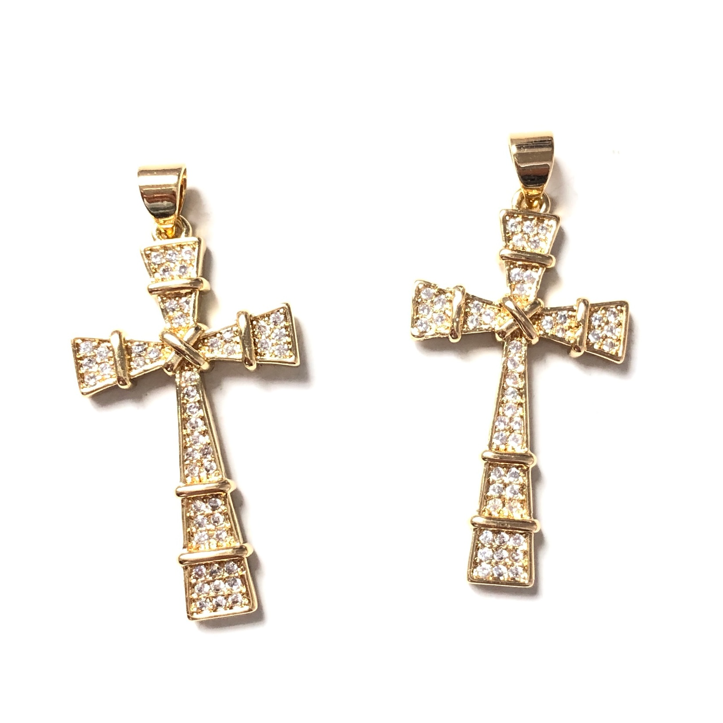 5-10pcs/lot 36*18mm CZ Paved Cross Charms CZ Paved Charms Crosses Charms Beads Beyond