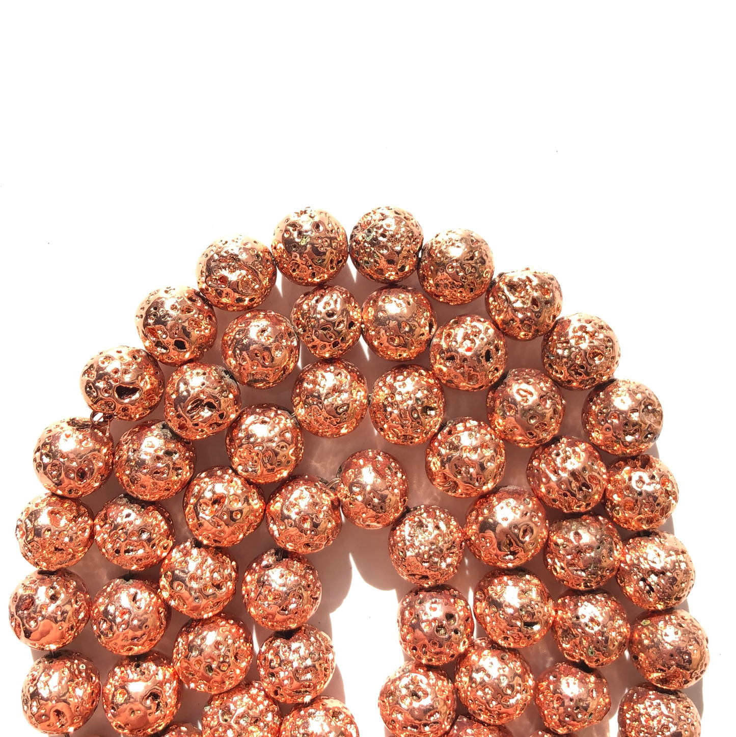 2 Strands/lot 8mm, 10mm Electroplated Lava Stone-Rose Gold Electroplated Beads Electroplated Lava Beads Charms Beads Beyond