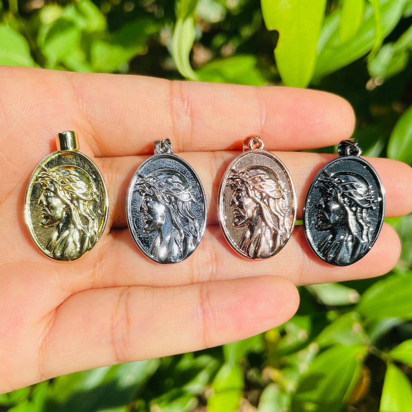 10pcs/lot 31*17mm Jesus Charms Mix Color CZ Paved Charms Christian Quotes On Sale Symbols Charms Beads Beyond