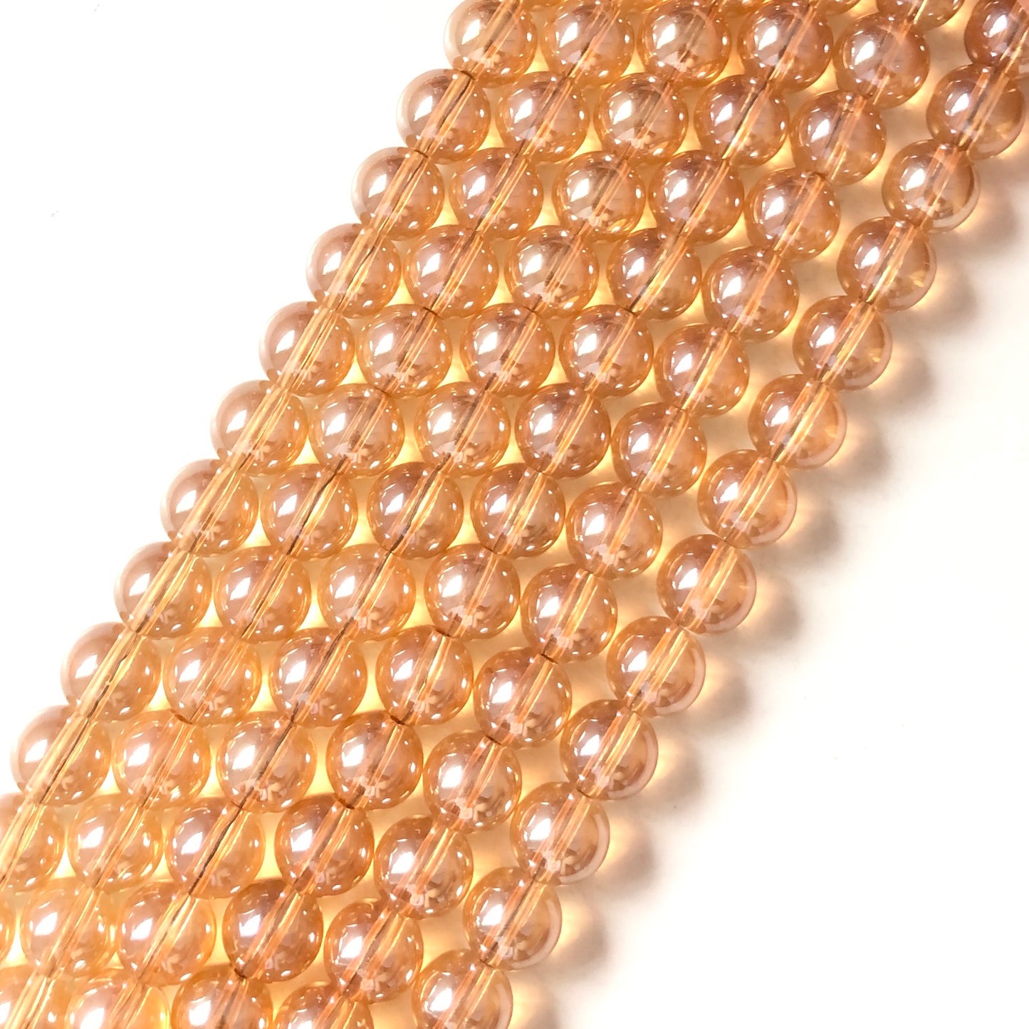 2 Strands/lot 10mm Champagne Glass Round Beads Glass Beads Round Glass Beads Charms Beads Beyond