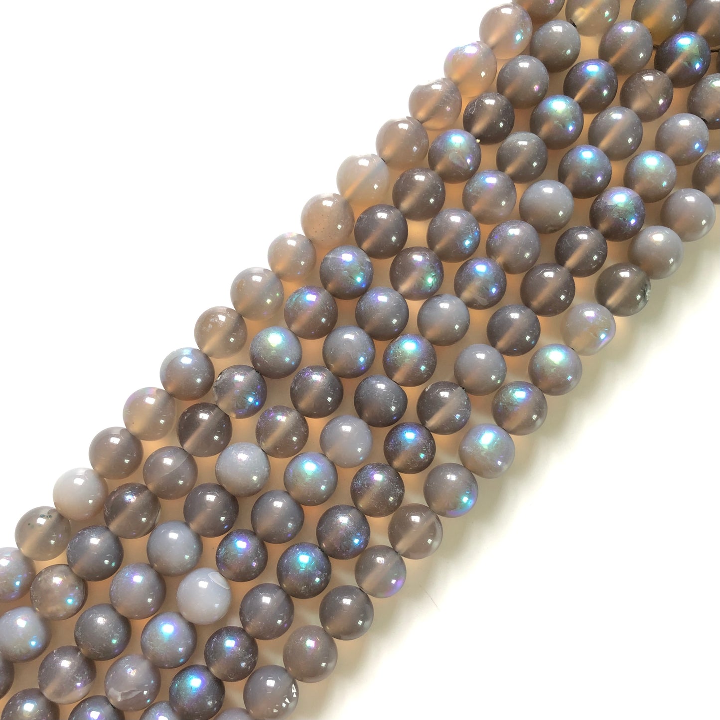 2 Strands/lot 10mm Electroplated Gray Agate Round Stone Beads Electroplated Beads Electroplated Faceted Agate Beads Charms Beads Beyond