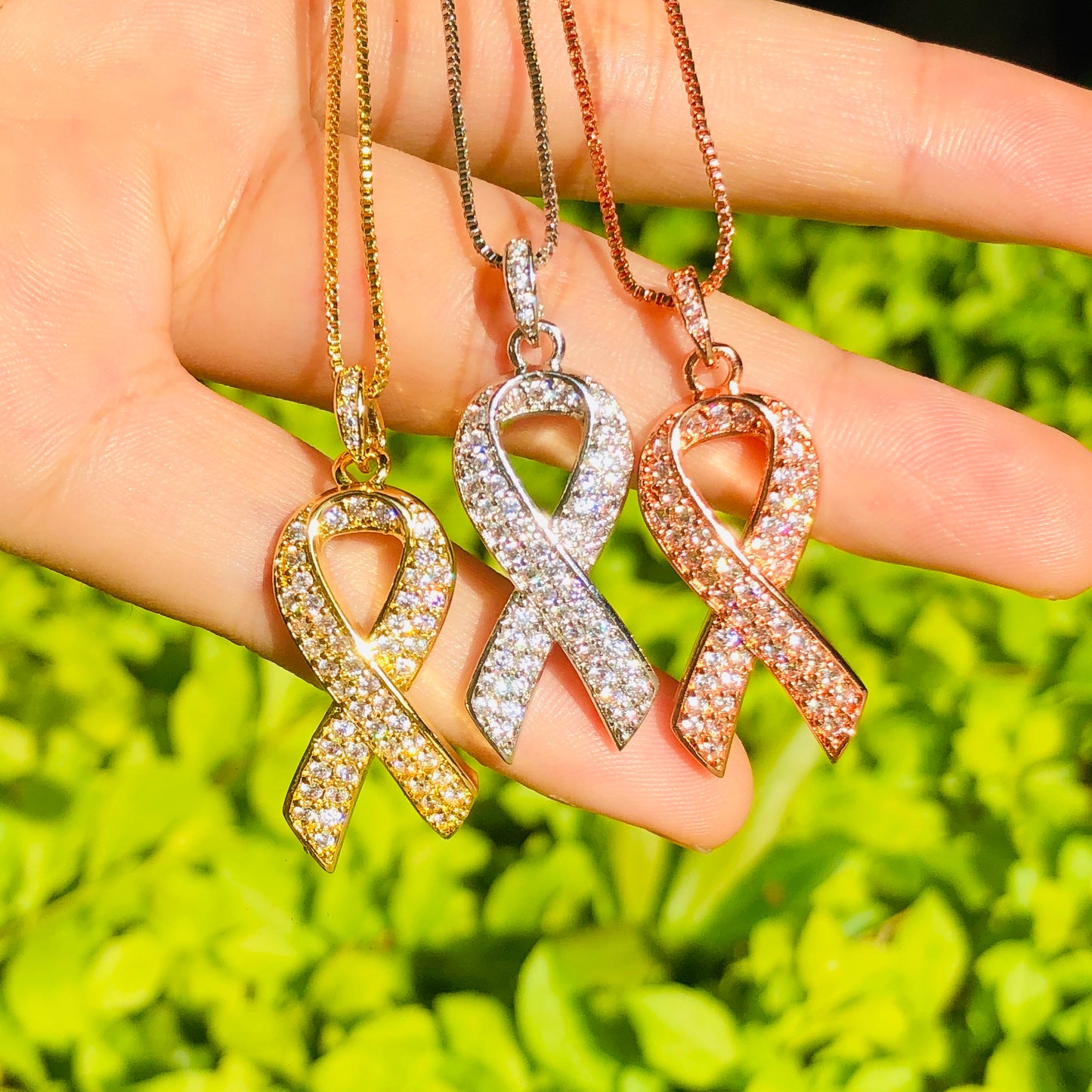 5pcs/lot 27*13mm CZ Paved Ribbon Necklace Necklaces Charms Beads Beyond