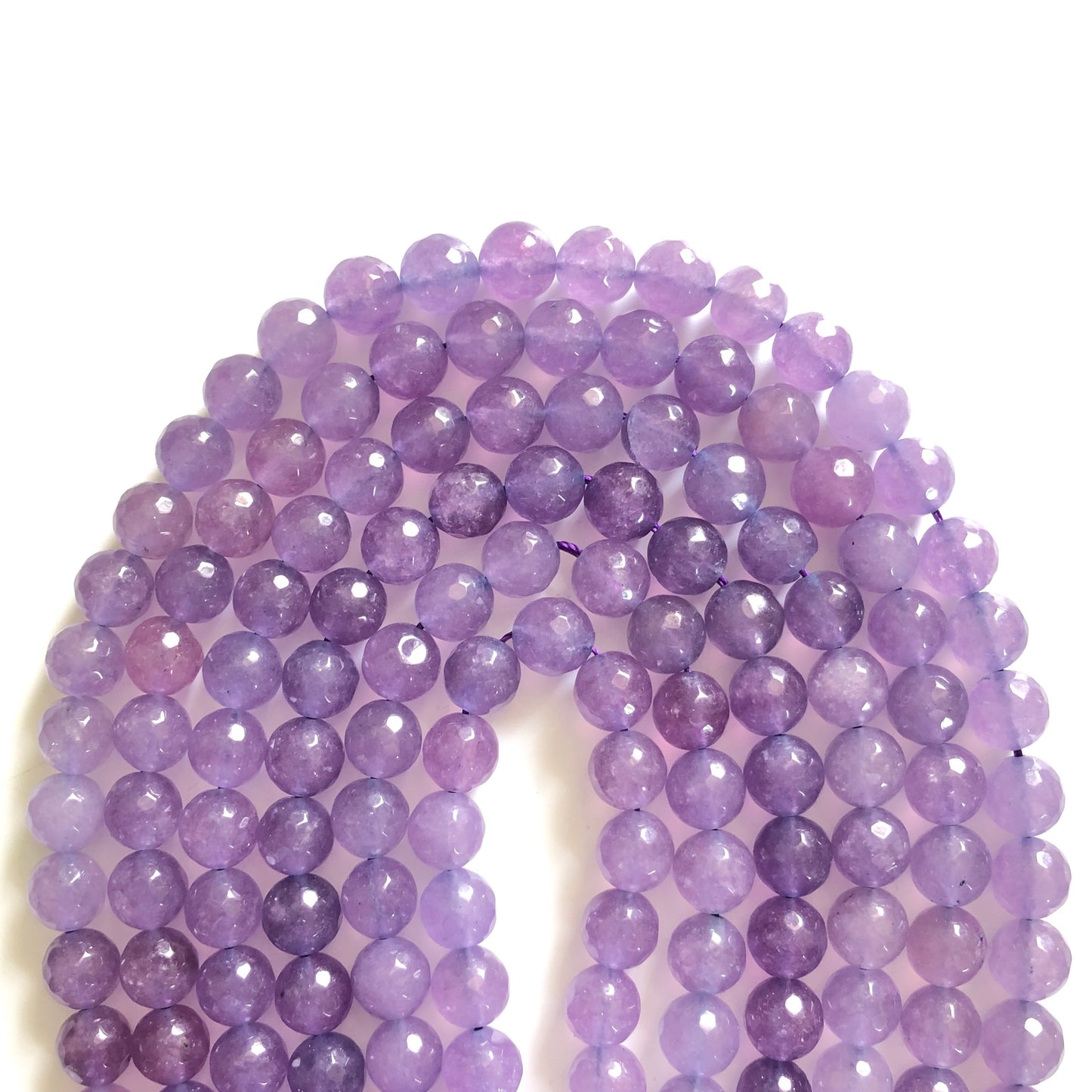 2 Strands/lot 10mm Clear Light Purple Faceted Jade Stone Beads Stone Beads Faceted Jade Beads Charms Beads Beyond