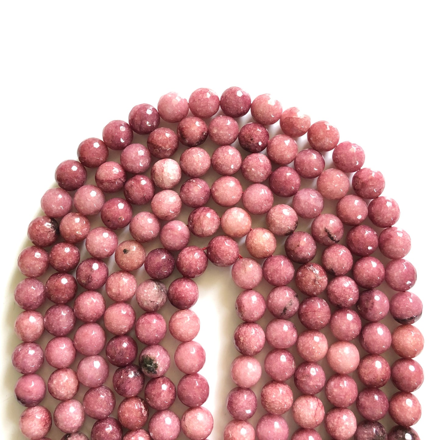 2 Strands/lot 10mm Ruddy Pink Faceted Jade Stone Beads Stone Beads Faceted Jade Beads Charms Beads Beyond