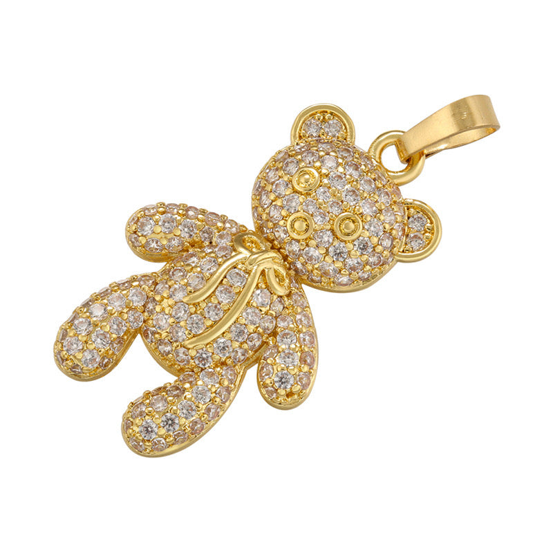 5-10pcs/lot 32*16mm CZ Paved Cute Bear Charms CZ Paved Charms Animals & Insects New Charms Arrivals Charms Beads Beyond