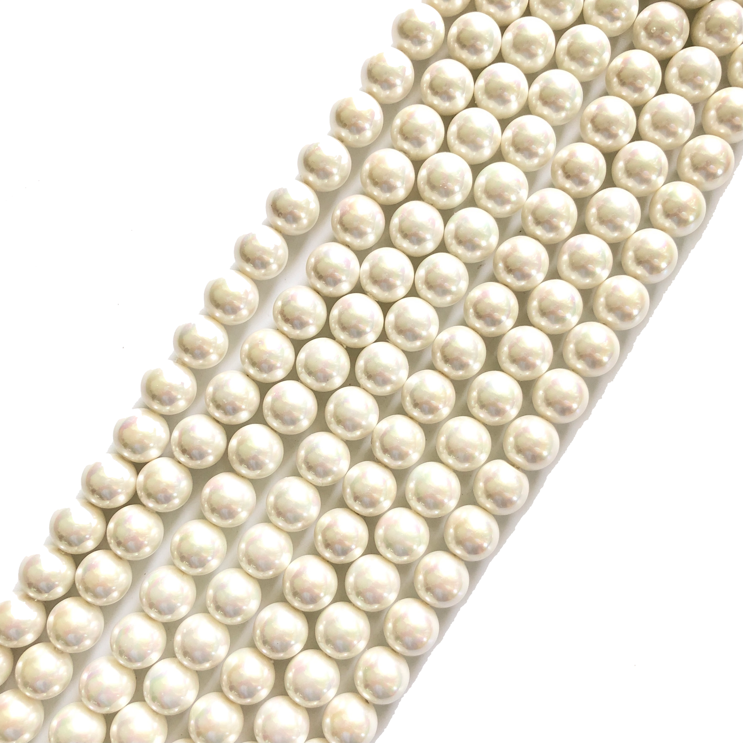 2 Strands/lot 10mm White Round Pearls Pearls Charms Beads Beyond