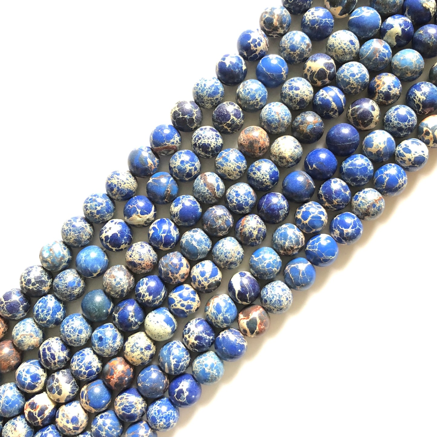 2 Strands/lot 10mm Natural Impression Jasper Beads-Navy Blue Stone Beads Jasper Beads Charms Beads Beyond