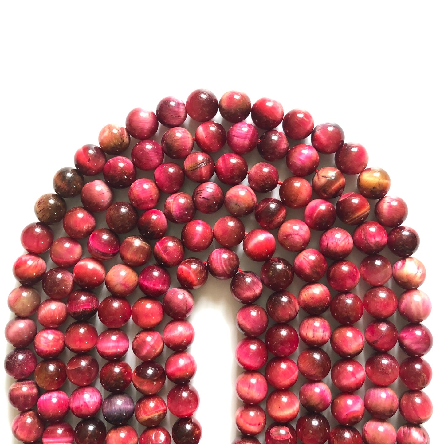 10mm Pink Tiger Eye Round Stone Beads Stone Beads Tiger Eye Beads Charms Beads Beyond