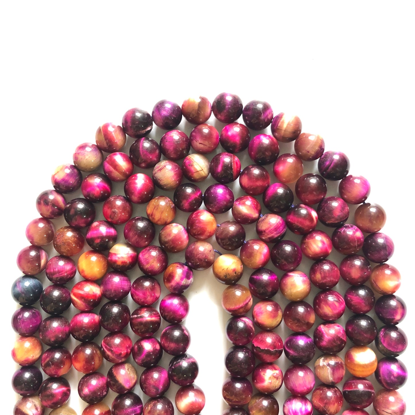 10mm Natural Galaxy Pink Sky Tiger Eye Round Stone Beads Stone Beads Tiger Eye Beads Charms Beads Beyond