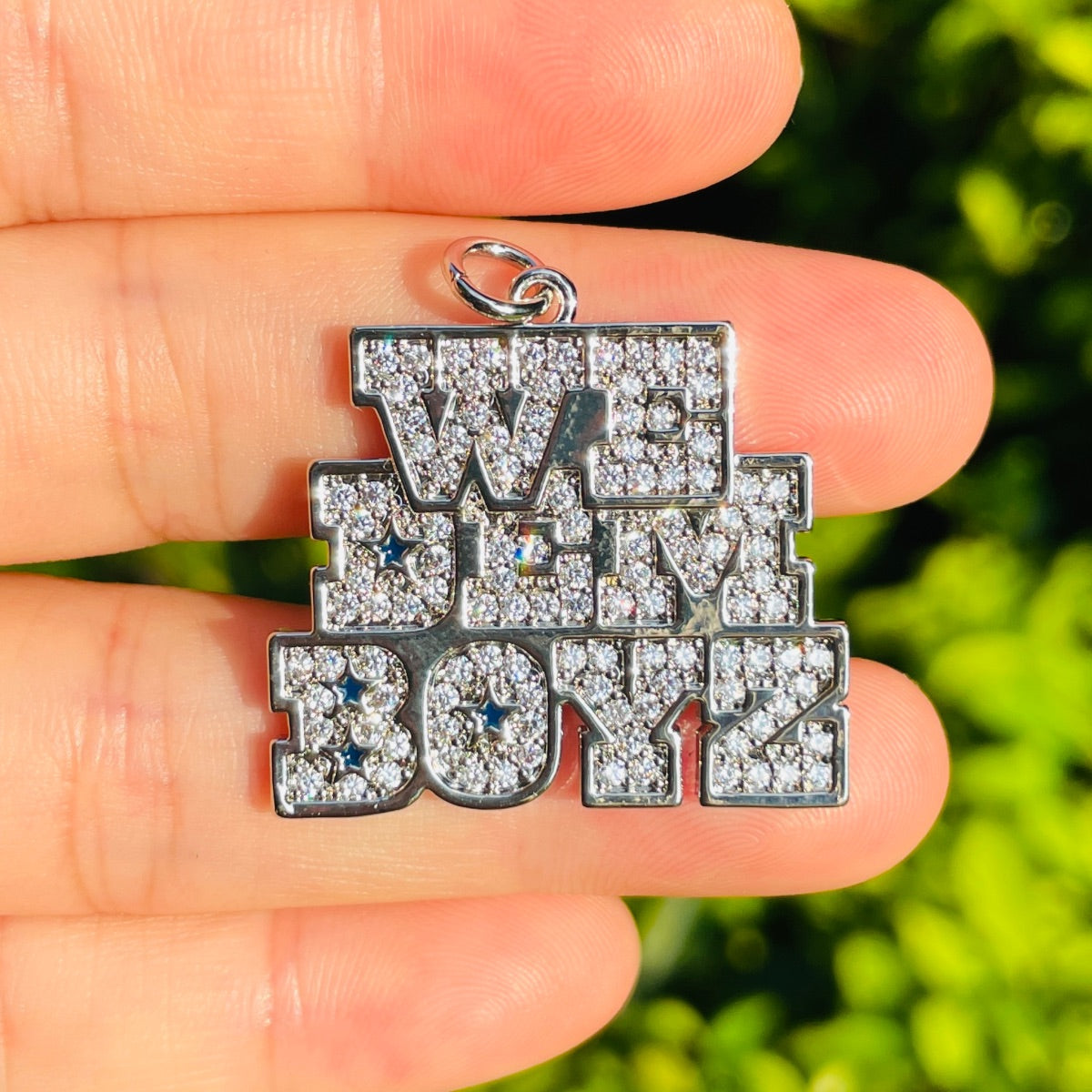 10pcs/lot 30*28mm CZ Paved We Dem Boyz Word Cowboys American Football Soccer Charms CZ Paved Charms American Football Sports New Charms Arrivals Charms Beads Beyond