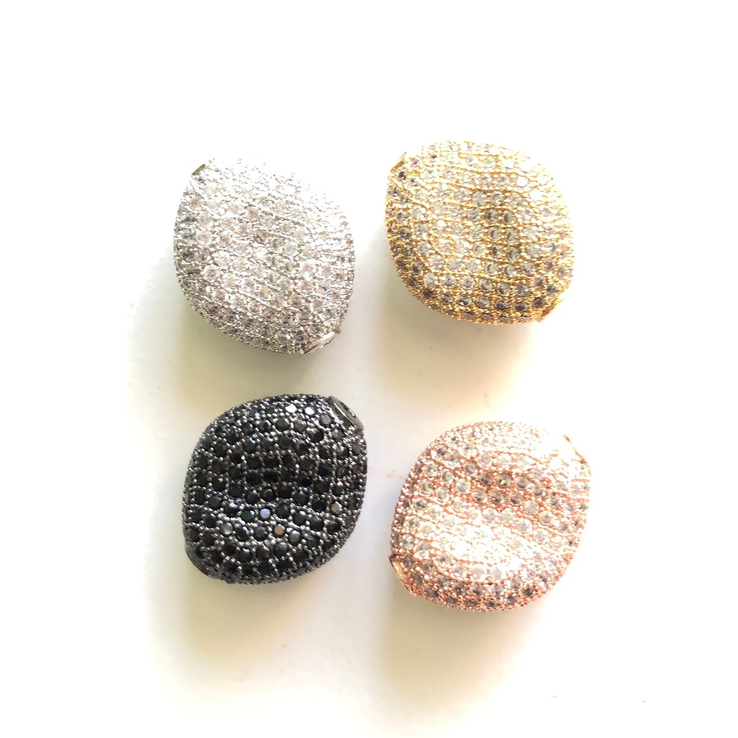 5-10pcs/lot 20*17mm CZ Paved Rhombus Centerpiece Spacers CZ Paved Spacers Rhombus Spacers Charms Beads Beyond