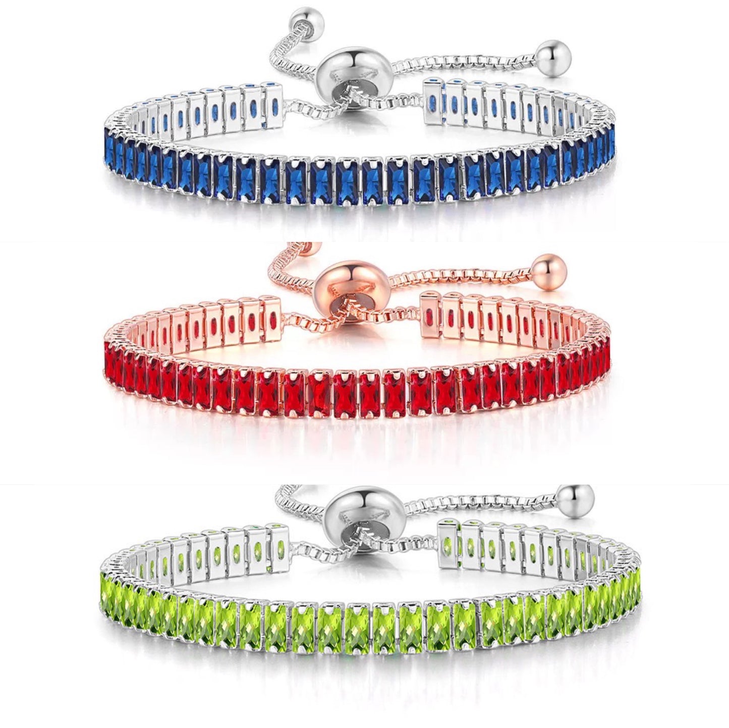 5pcs/lot Gold Plated 2.5*5mm Multicolor CZ Paved Adjustable Bracelet Women Bracelets Charms Beads Beyond