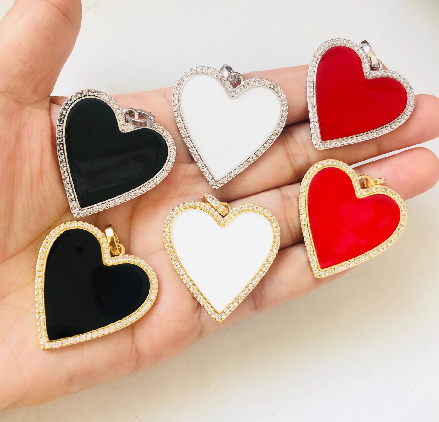 10pcs/lot Colorful Enamel Heart Charm Pendant Enamel Charms Charms Beads Beyond