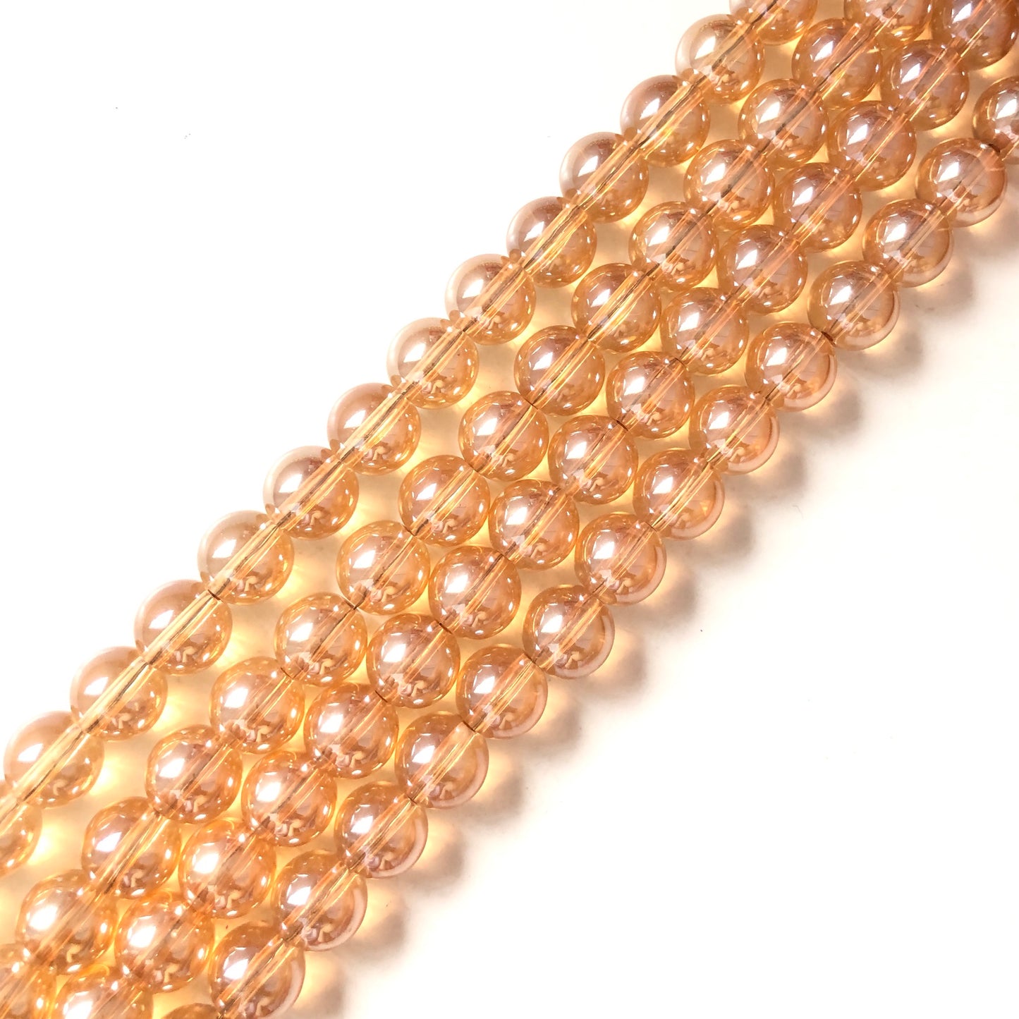 2 Strands/lot 10mm Champagne Glass Round Beads Glass Beads Round Glass Beads Charms Beads Beyond