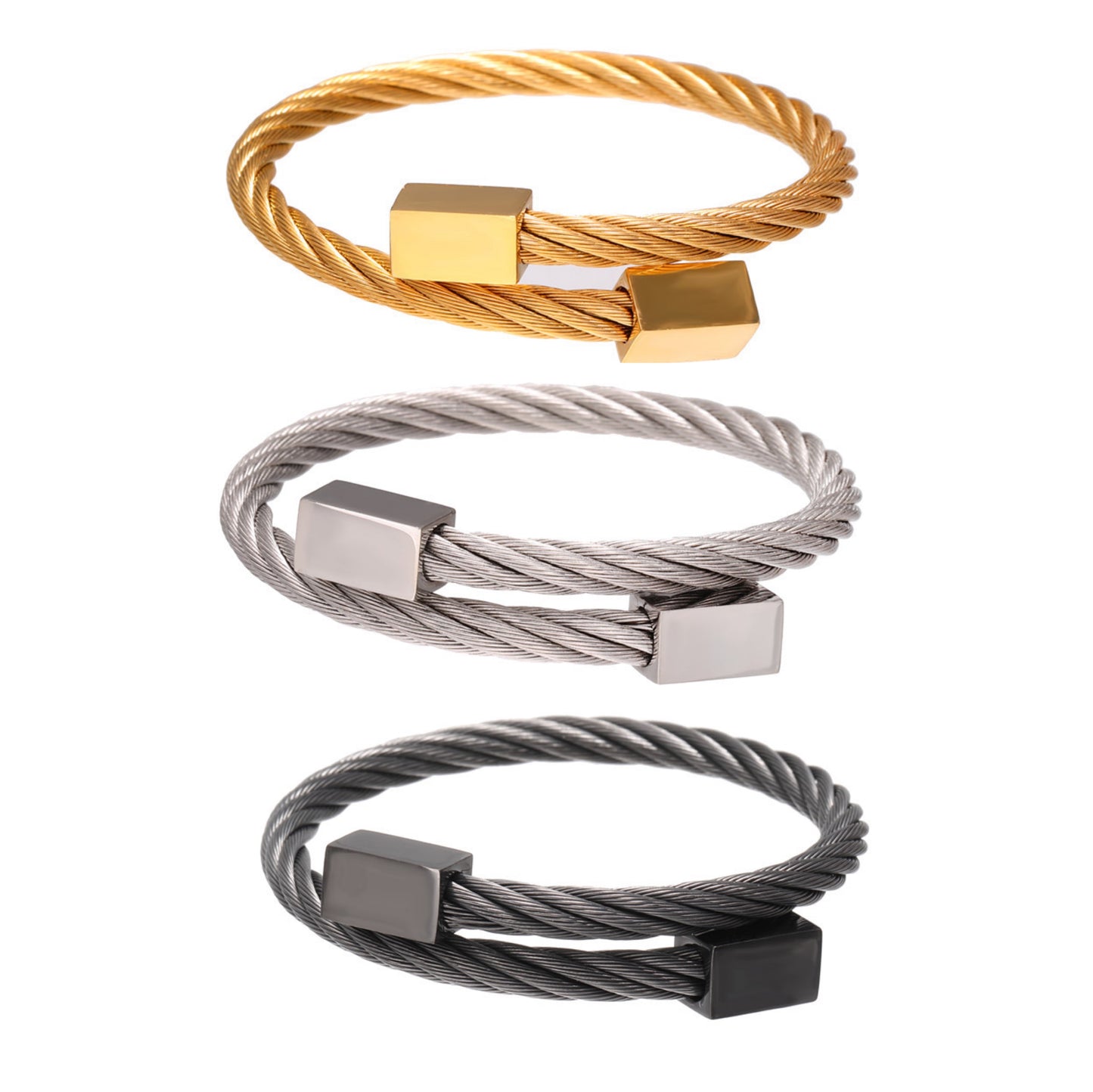 5pcs/lot Fashion Stainless Steel Bangle for Men Mix Colors Men Bracelets Charms Beads Beyond