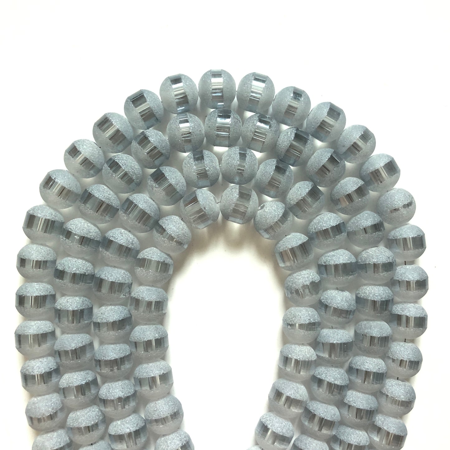 2 Strands/lot 10mm Electroplated Half Matte Round Glass Beads- Light Blue Glass Beads Round Glass Beads Charms Beads Beyond