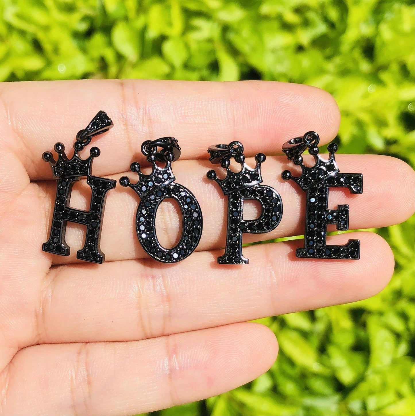 26pcs/lot 20mm CZ Paved Crown Initial Letter Alphabet Charms CZ Paved Charms Initials & Numbers Charms Beads Beyond