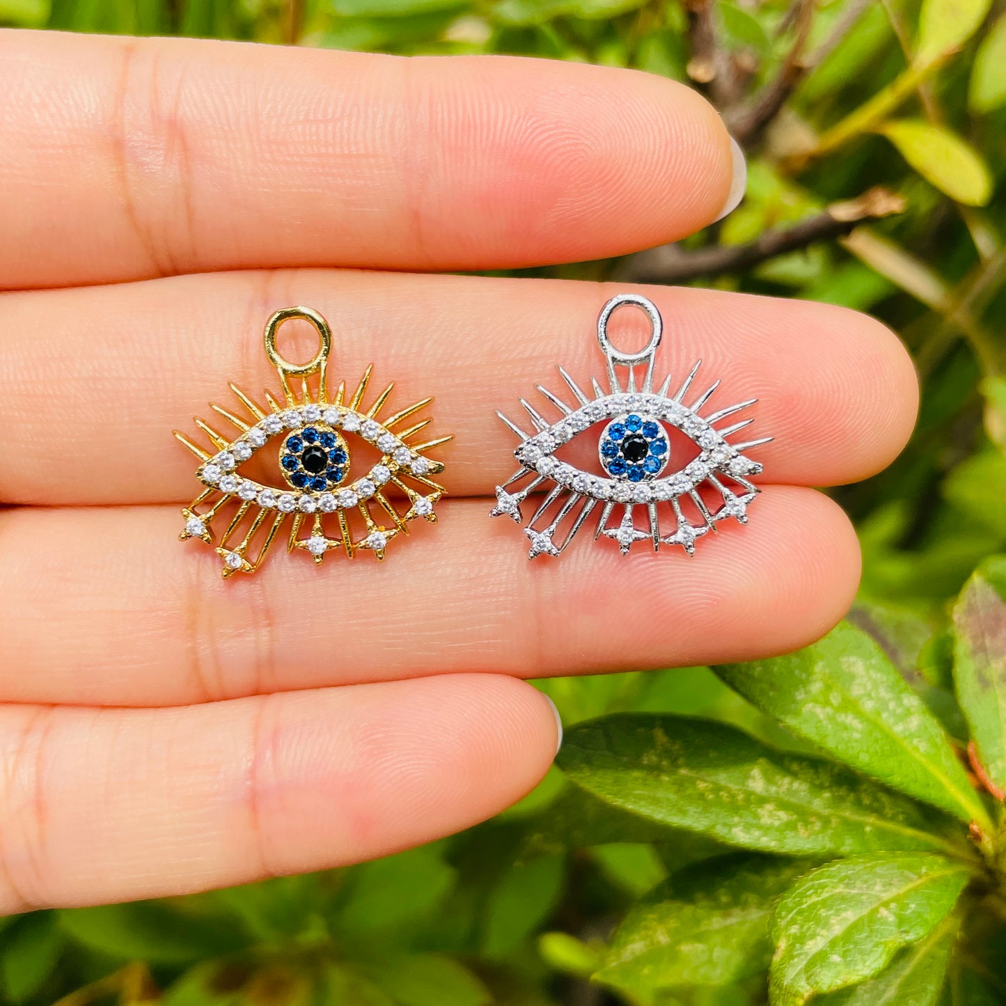 10pcs/lot 20*18mm CZ Paved Evil Eye Charms Mix Colors CZ Paved Charms Evil Eyes Charms Beads Beyond