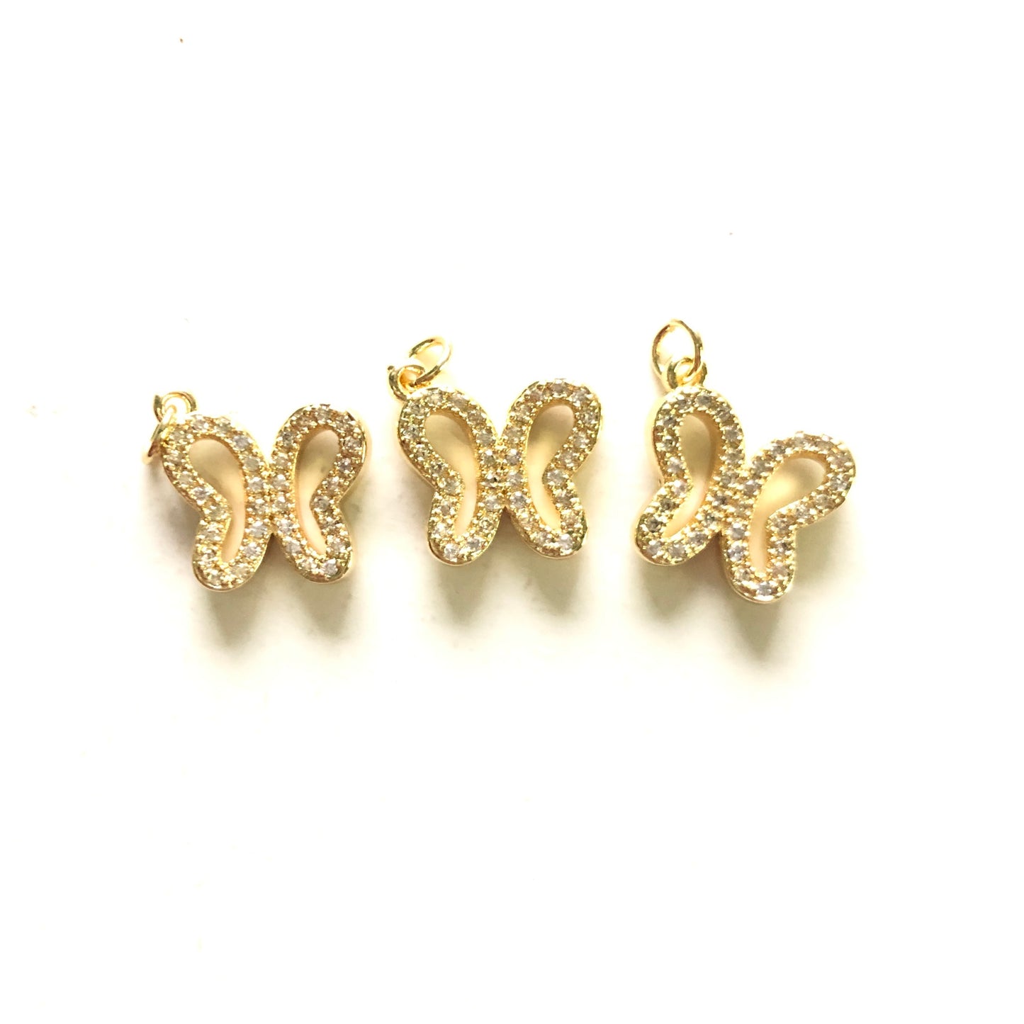 5-10pcs/lot Small Size CZ Pave Butterfly Charm Pendants CZ Paved Charms Butterflies Small Sizes Charms Beads Beyond