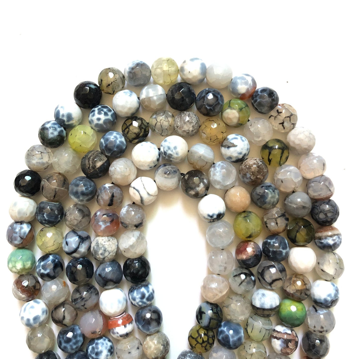 2 Strands/lot 10mm Multicolor Dragon Agate Faceted Stone Beads Stone Beads Faceted Agate Beads Charms Beads Beyond