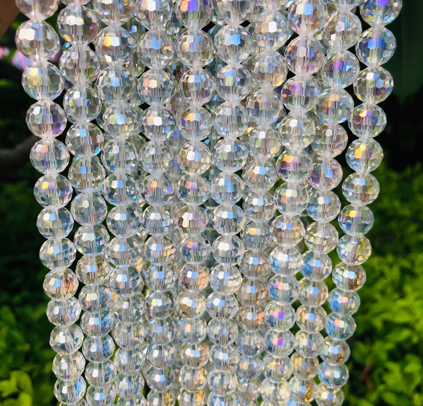 2 Strands/lot 10mm Clear AB 96 Faceted Glass Beads Glass Beads Faceted Glass Beads Charms Beads Beyond