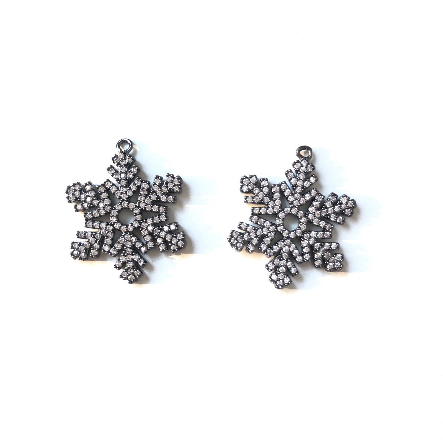 9pcs/lot Mix Santa Hat, Snowflakes, Christmas Tree Charms Set-Black CZ Paved Charms Christmas Charms Beads Beyond