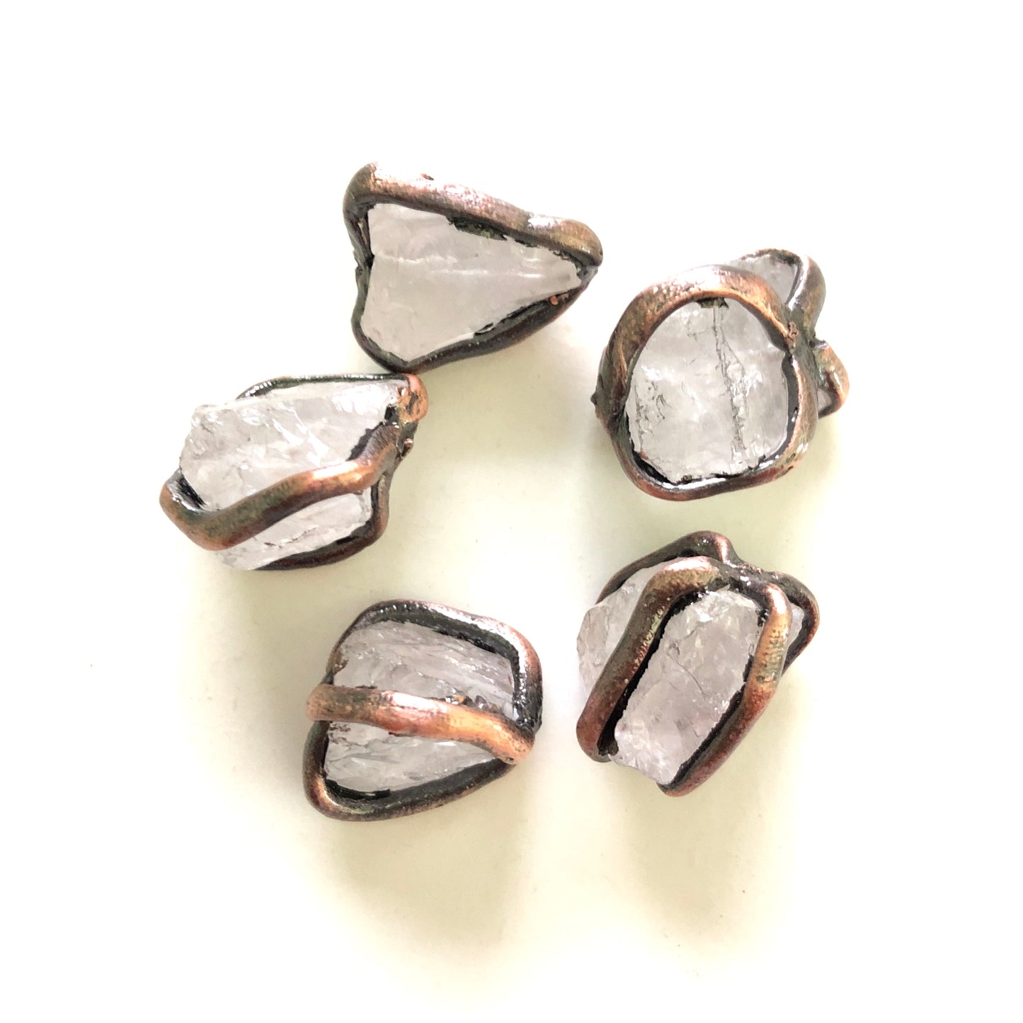 5-10pcs/lot Vintage Brass Bezel White Crystal Spacers Focal Beads Focal Beads Focal Beads Charms Beads Beyond