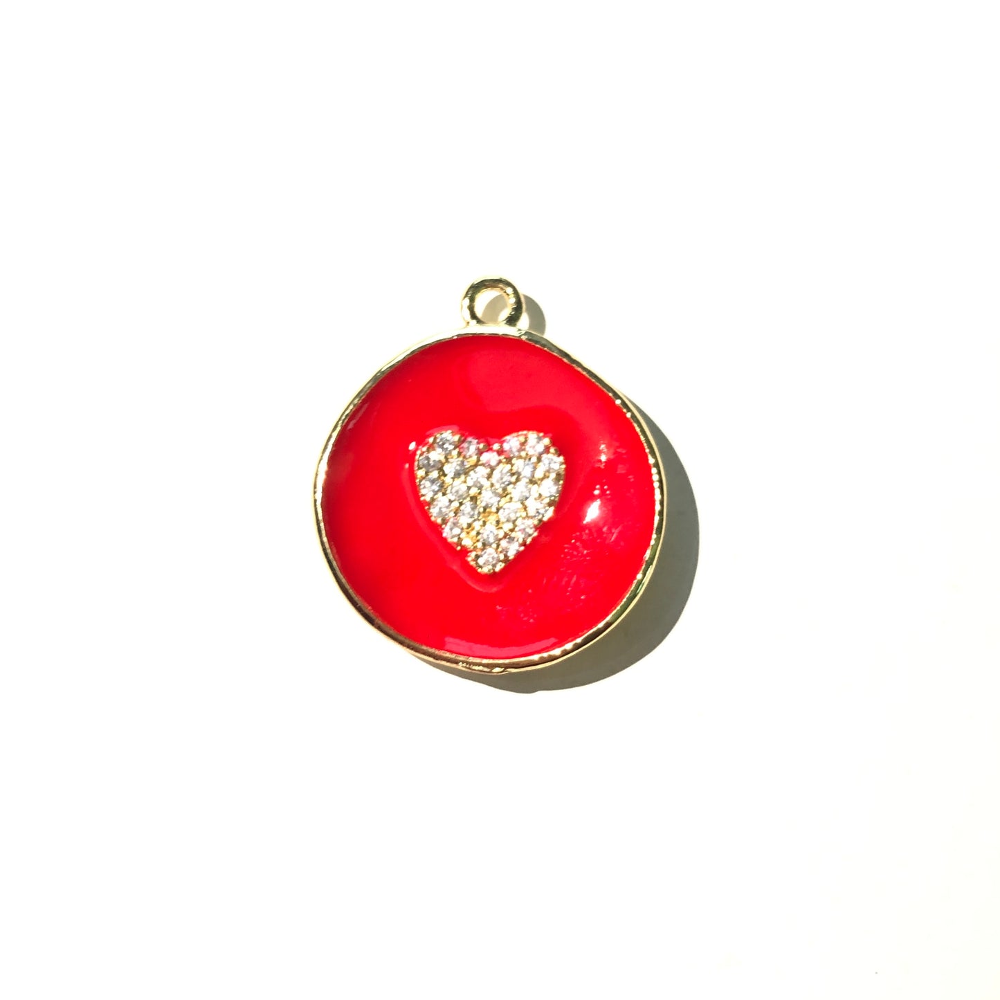 10pcs/lot Colorful Enamel CZ Pave Heart Charms Enamel Charms Charms Beads Beyond