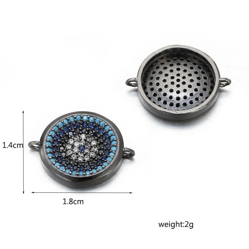 10pcs/lot 14mm CZ Paved Round Wheel Connectors CZ Paved Connectors Colorful Zirconia Charms Beads Beyond