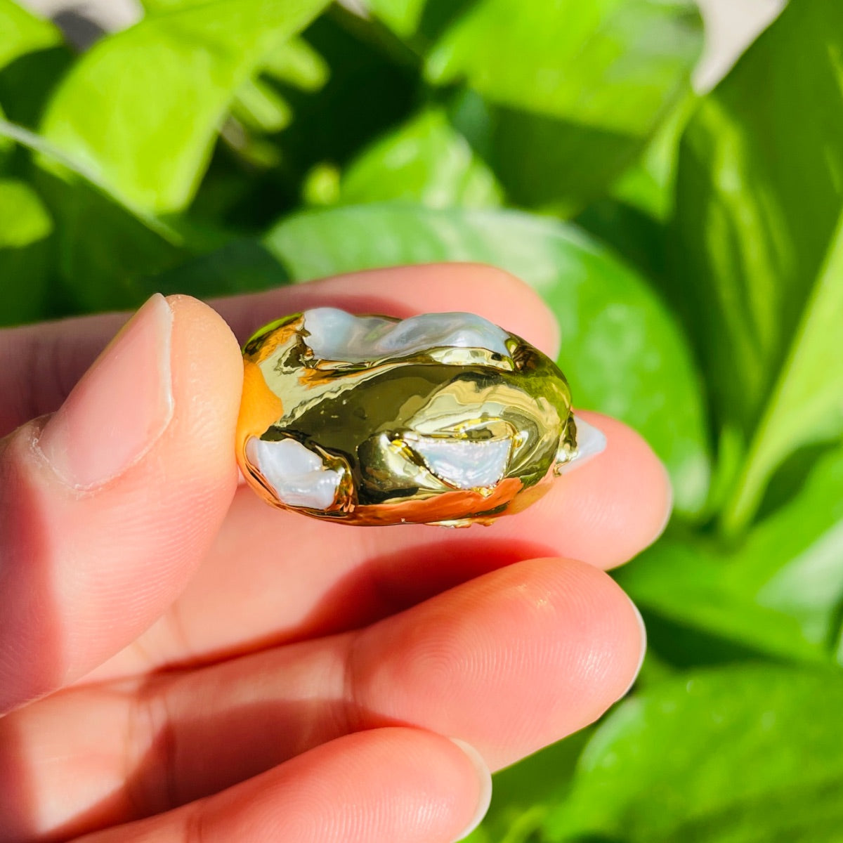 2-5-10pcs/lot Gold Plated Freshwater Pearl Spacers Focal Beads Focal Beads Focal Beads Charms Beads Beyond