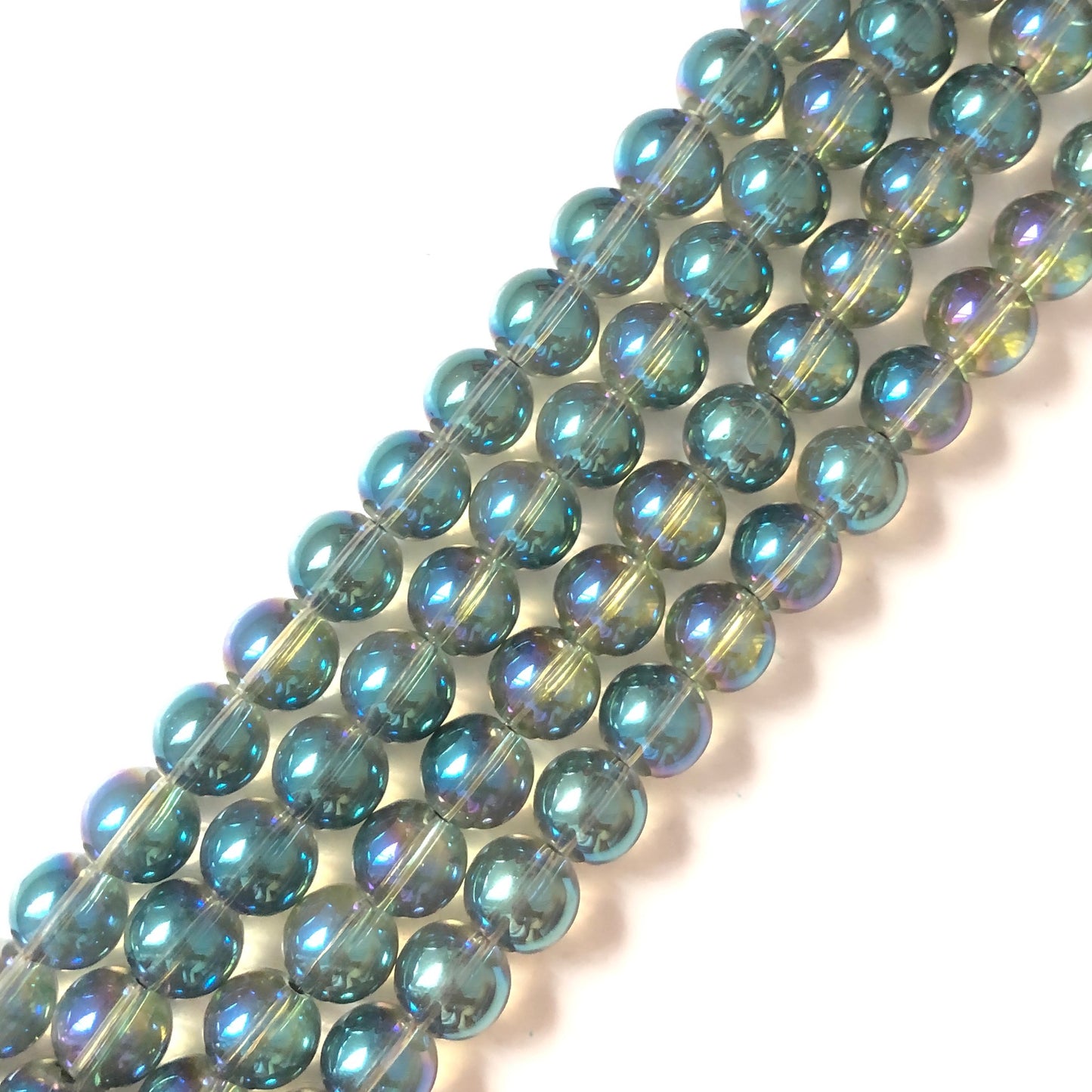 2 Strands/lot 10mm Green AB Glass Round Beads Glass Beads Round Glass Beads Charms Beads Beyond