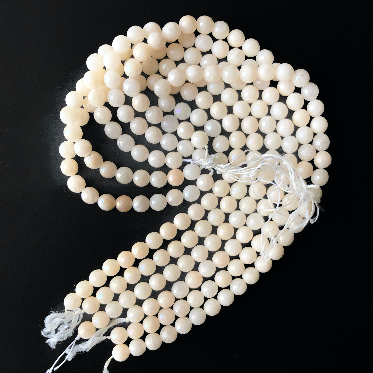 2 Strands/lot 10mm Cream Electroplated Faceted Jade Stone Beads Electroplated Beads Electroplated Faceted Jade Beads Charms Beads Beyond