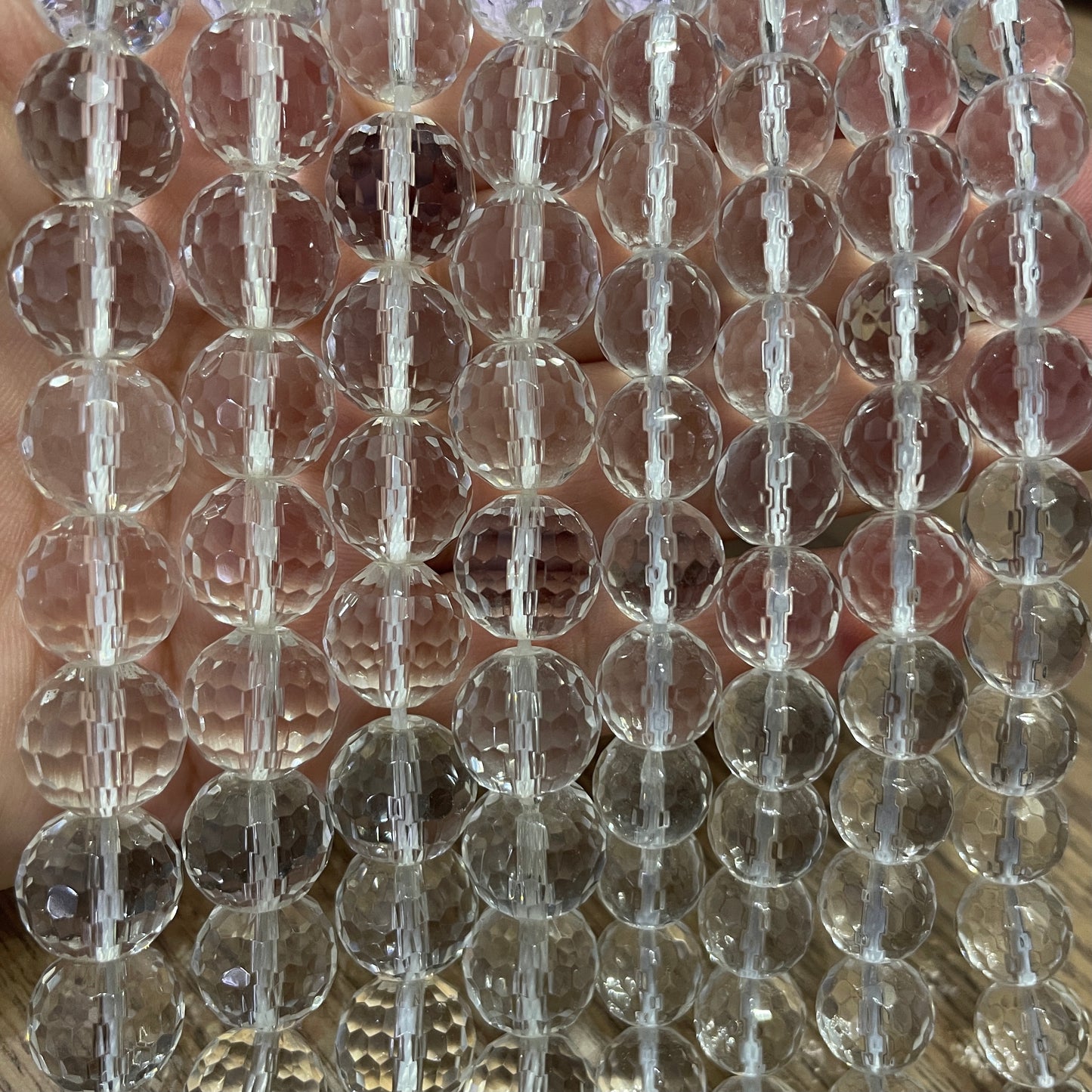 2 Strands/lot 10mm, 12mm Faceted White Crystal Clear Quartz Beads for Jewelry Making Stone Beads 12mm Stone Beads New Beads Arrivals Other Stone Beads Charms Beads Beyond