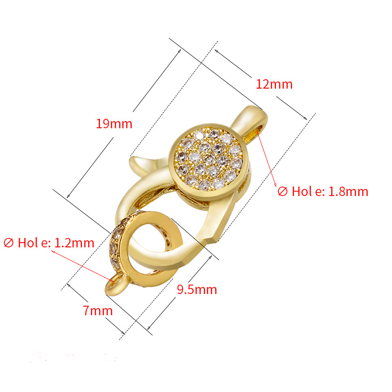 5pcs/lot 12*19mm CZ Paved Lobster Clasp Accessories Charms Beads Beyond