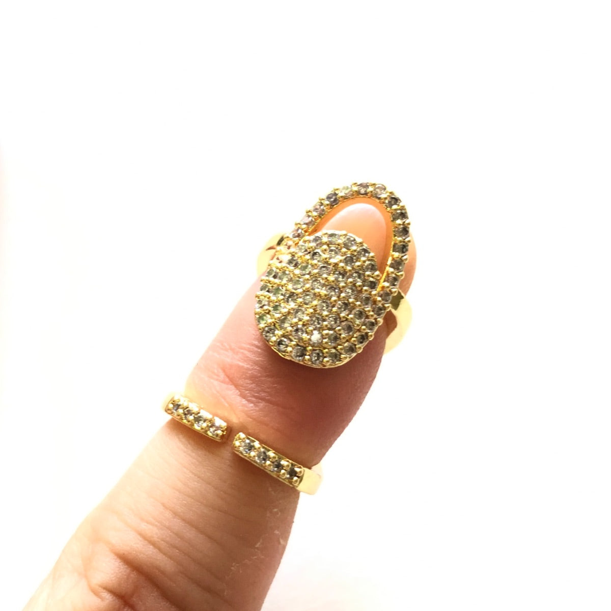 5pcs/lot Open Adjustable Gold Plated Finger Nail Rings Accessories Charms Beads Beyond