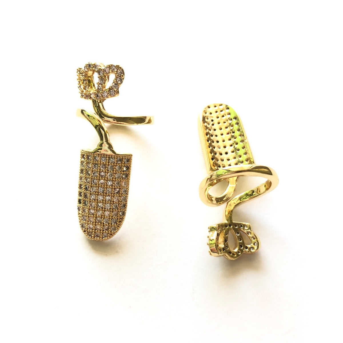 5pcs/lot Open Adjustable Gold Plated Finger Nail Rings Style 6 Accessories Charms Beads Beyond