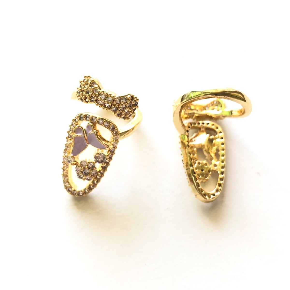 5pcs/lot Open Adjustable Gold Plated Finger Nail Rings Style 7 Accessories Charms Beads Beyond