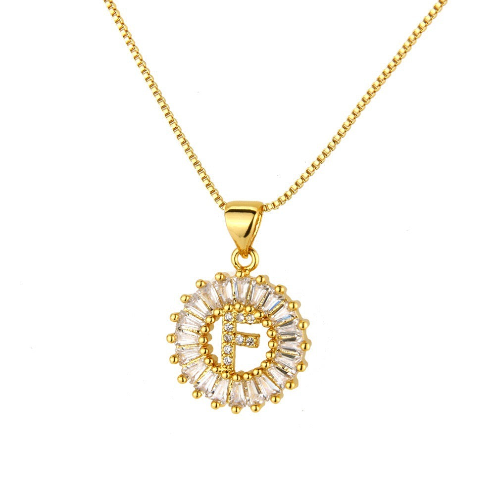10pcs/lot CZ Paved Small Initial Alphabet Necklace-Gold Necklaces Charms Beads Beyond
