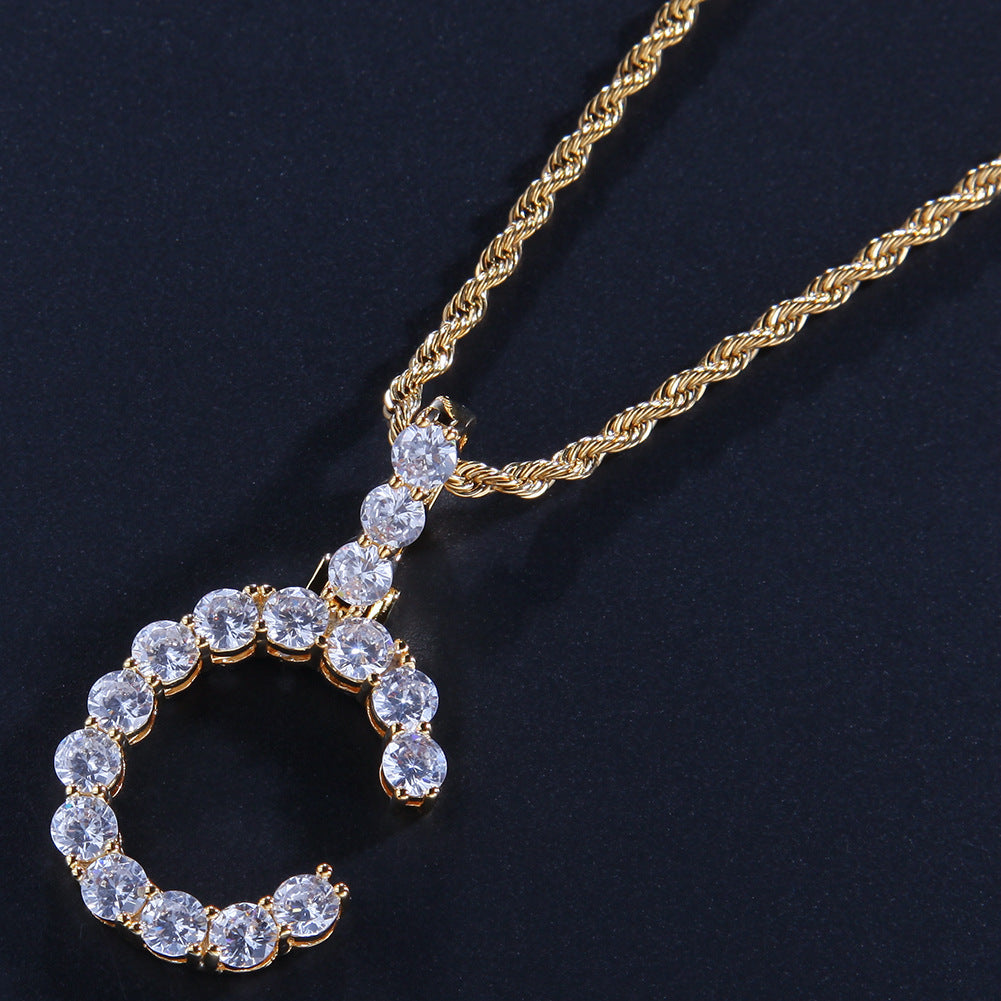 10pcs/lot 5mm Big CZ Paved Initial Necklace Necklaces Charms Beads Beyond