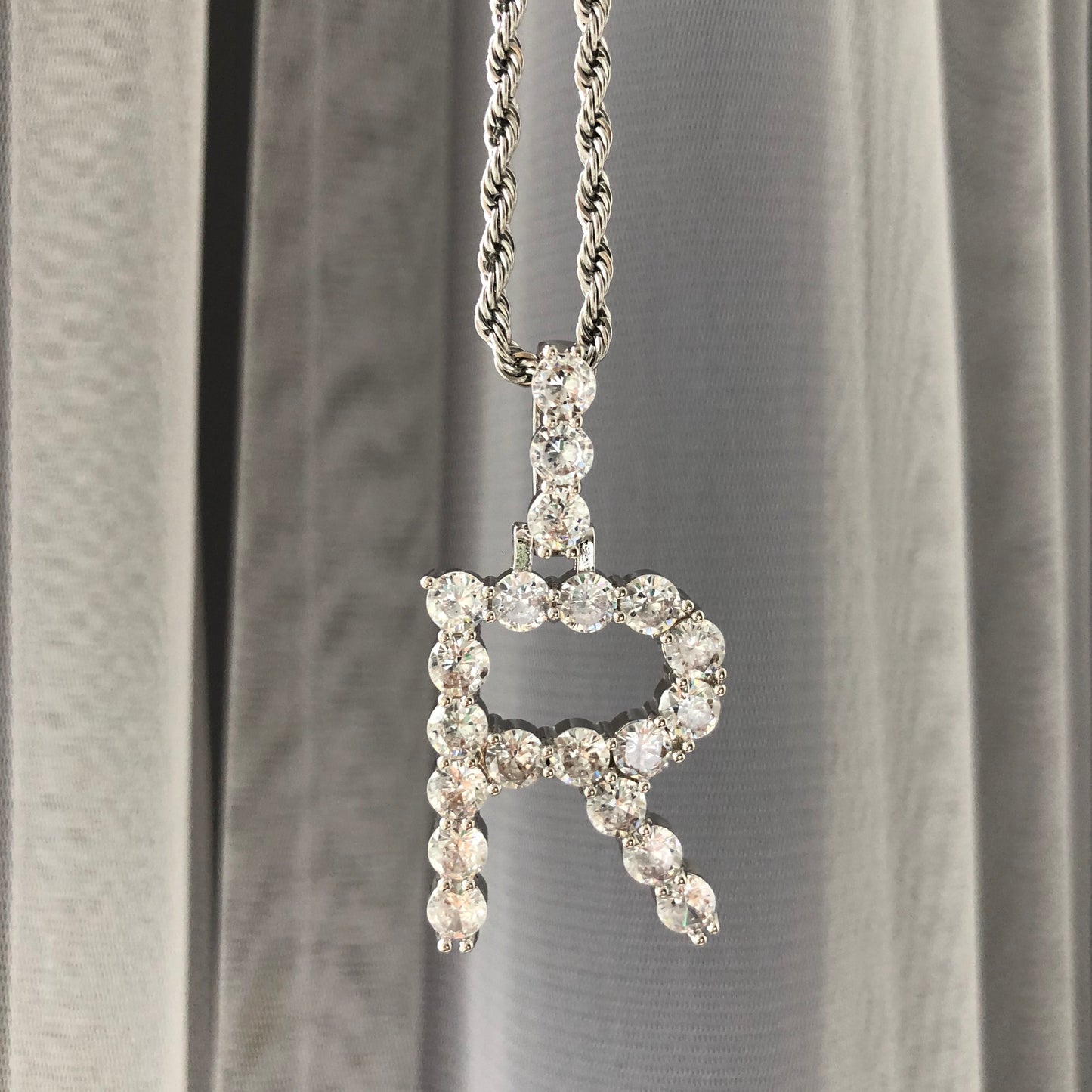 10pcs/lot 5mm Big CZ Paved Initial Necklace Necklaces Charms Beads Beyond