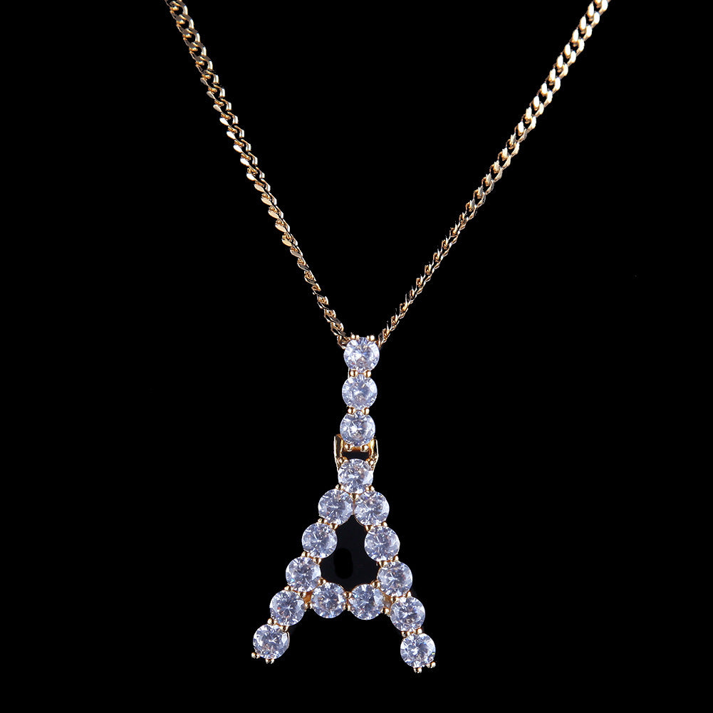 10pcs/lot 5mm Big CZ Paved Initial Necklace Necklaces Charms Beads Beyond