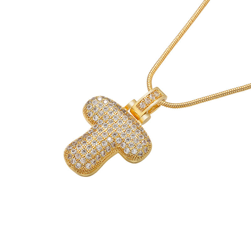 12-26 pcs/lot CZ Paved Gold Silver Initial Alphabet Necklace Necklaces Charms Beads Beyond