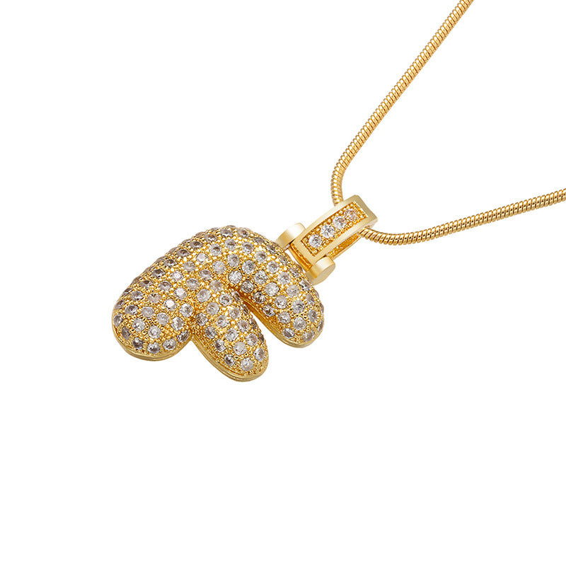 12-26 pcs/lot CZ Paved Gold Silver Initial Alphabet Necklace Necklaces Charms Beads Beyond