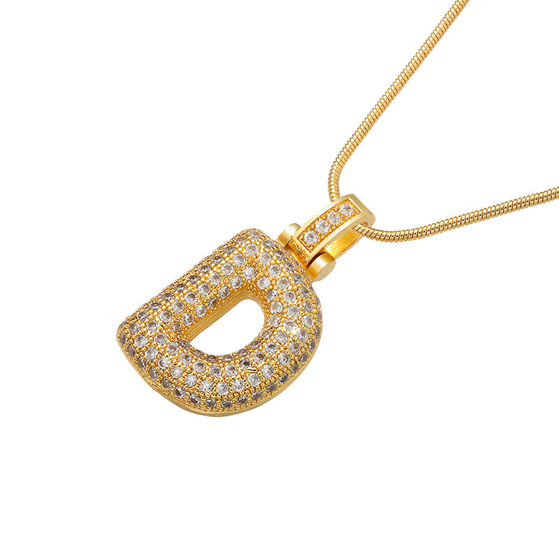 12-26 pcs/lot CZ Paved Gold Silver Initial Alphabet Necklace Necklaces Charms Beads Beyond