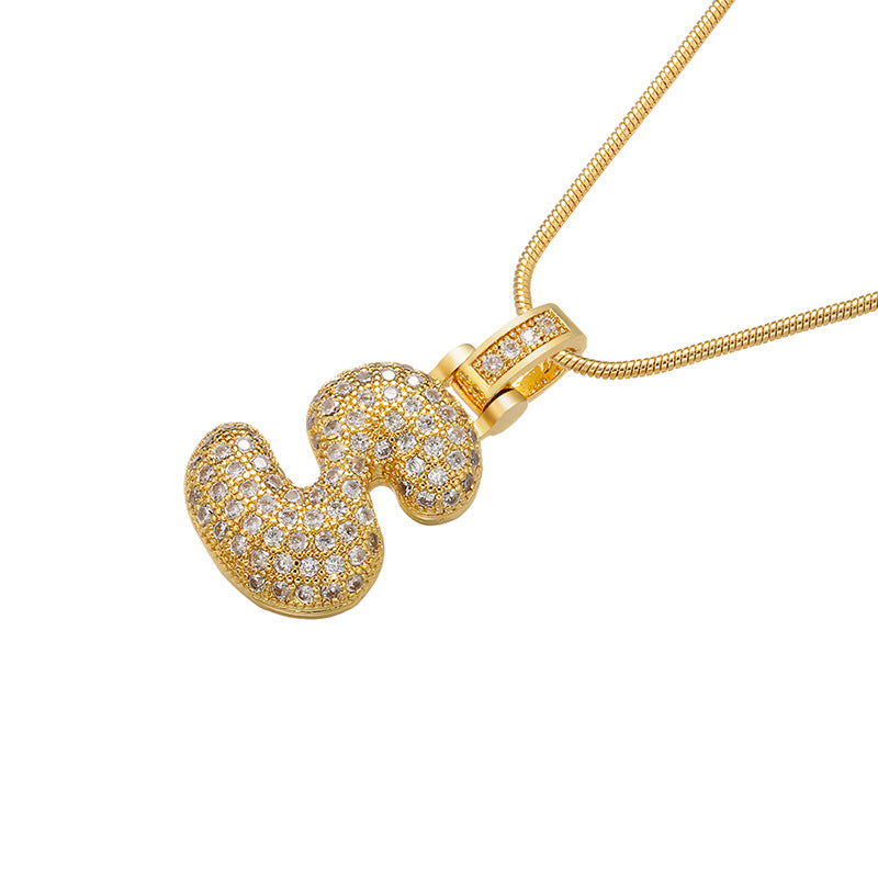 12-26 pcs/lot CZ Paved Gold Silver Initial Alphabet Necklace Necklaces Charms Beads Beyond