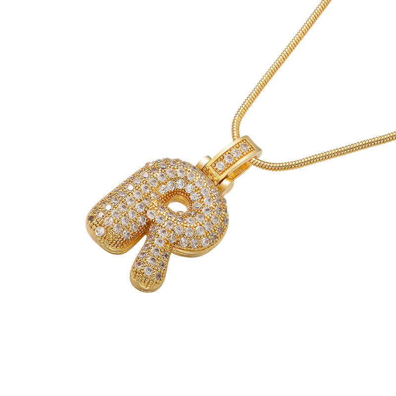 12-26 pcs/lot CZ Paved Gold Silver Initial Alphabet Necklace Necklaces Charms Beads Beyond